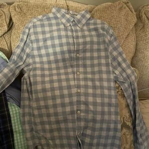 Checkered blue button up
